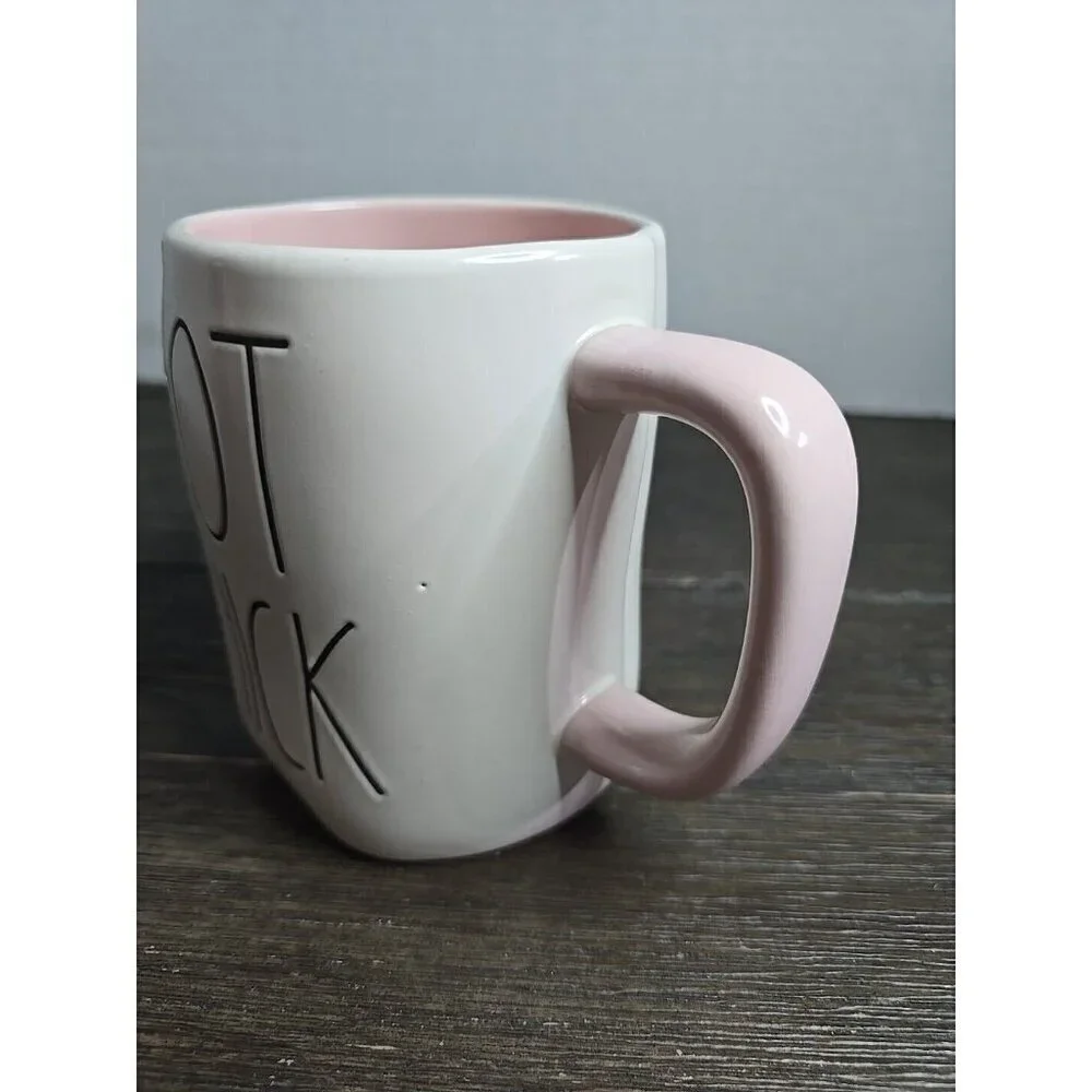 NWT Rae Dunn Artisan Hot Chick Easter Mug Pink Handle Interior Spring 2021